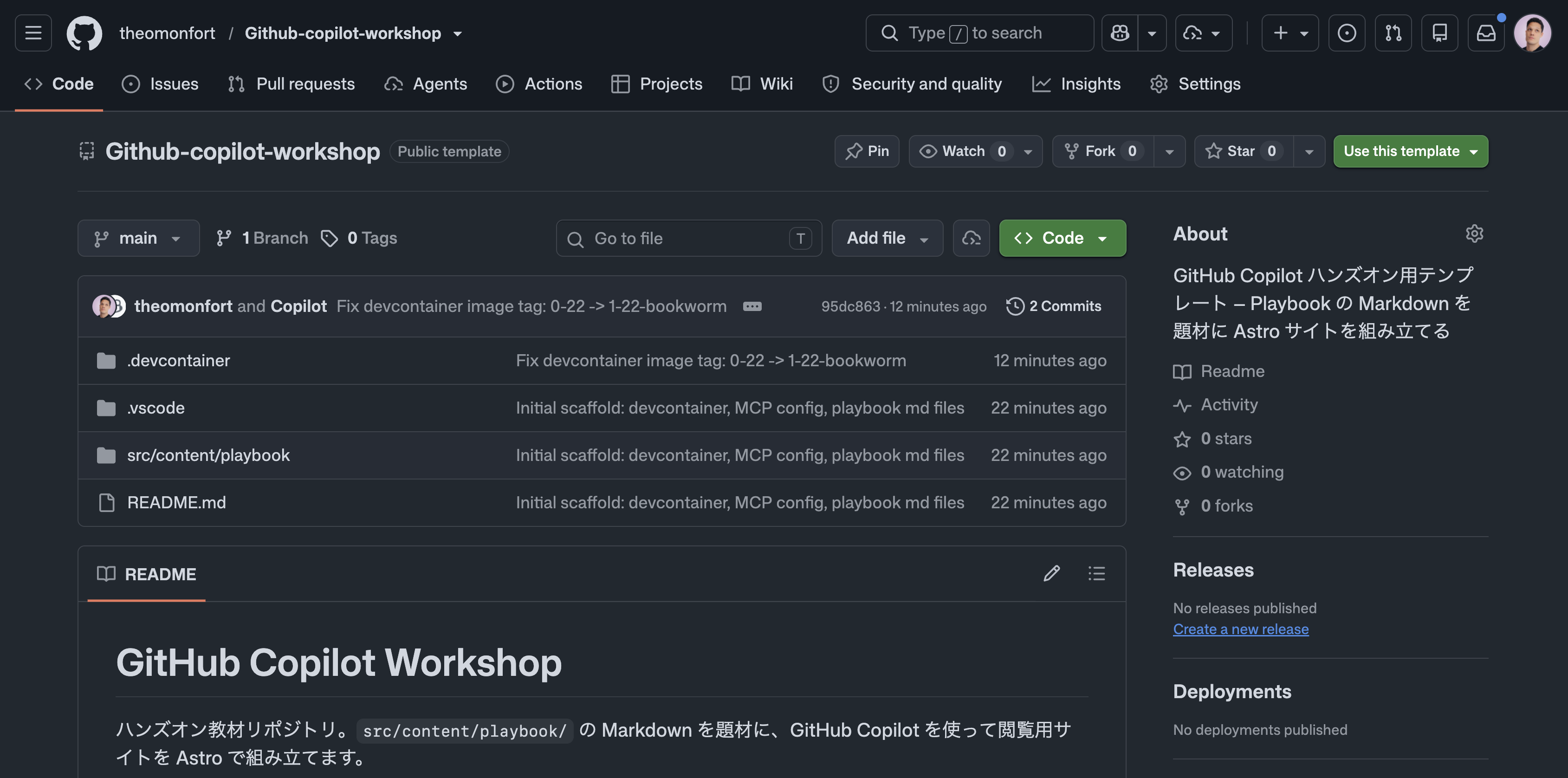 Use this template → Create a new repository
